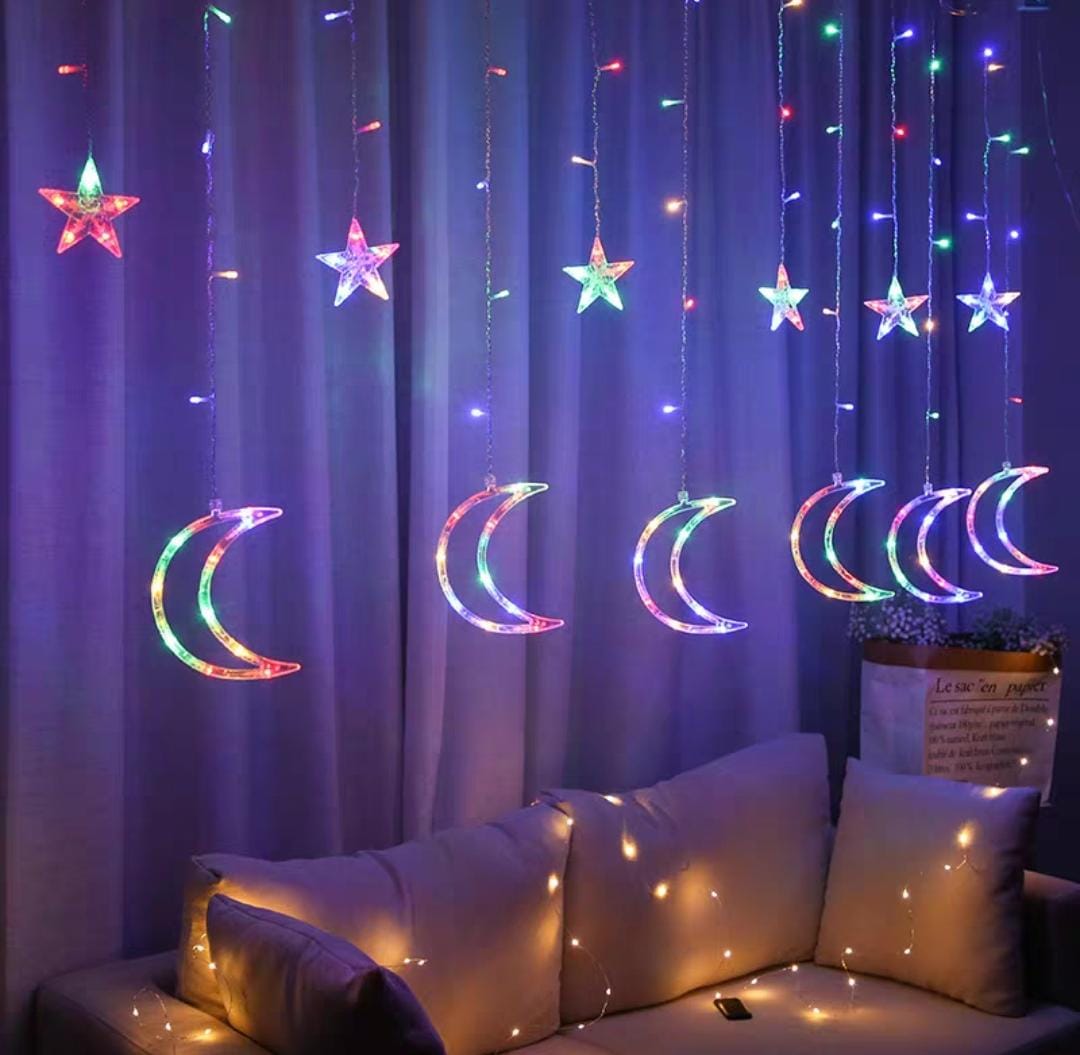 LUCES NAVIDEÑAS CON ESTRELLASYLUNAS X3M